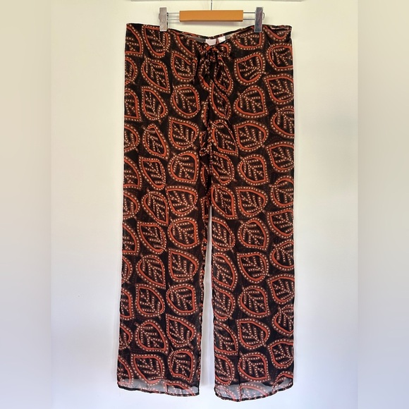 Victoria’s Secret Sheer Wide Leg Beach Pants | Cover-Up Lightweight Boho Resort - Picture 1 of 4